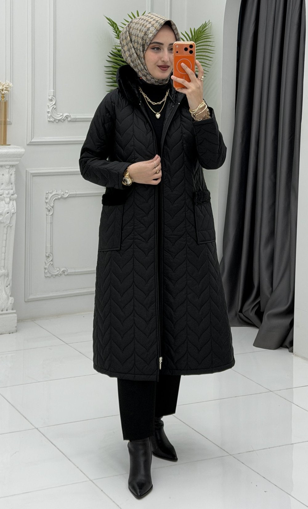 Zehra Şişme Mont Siyah