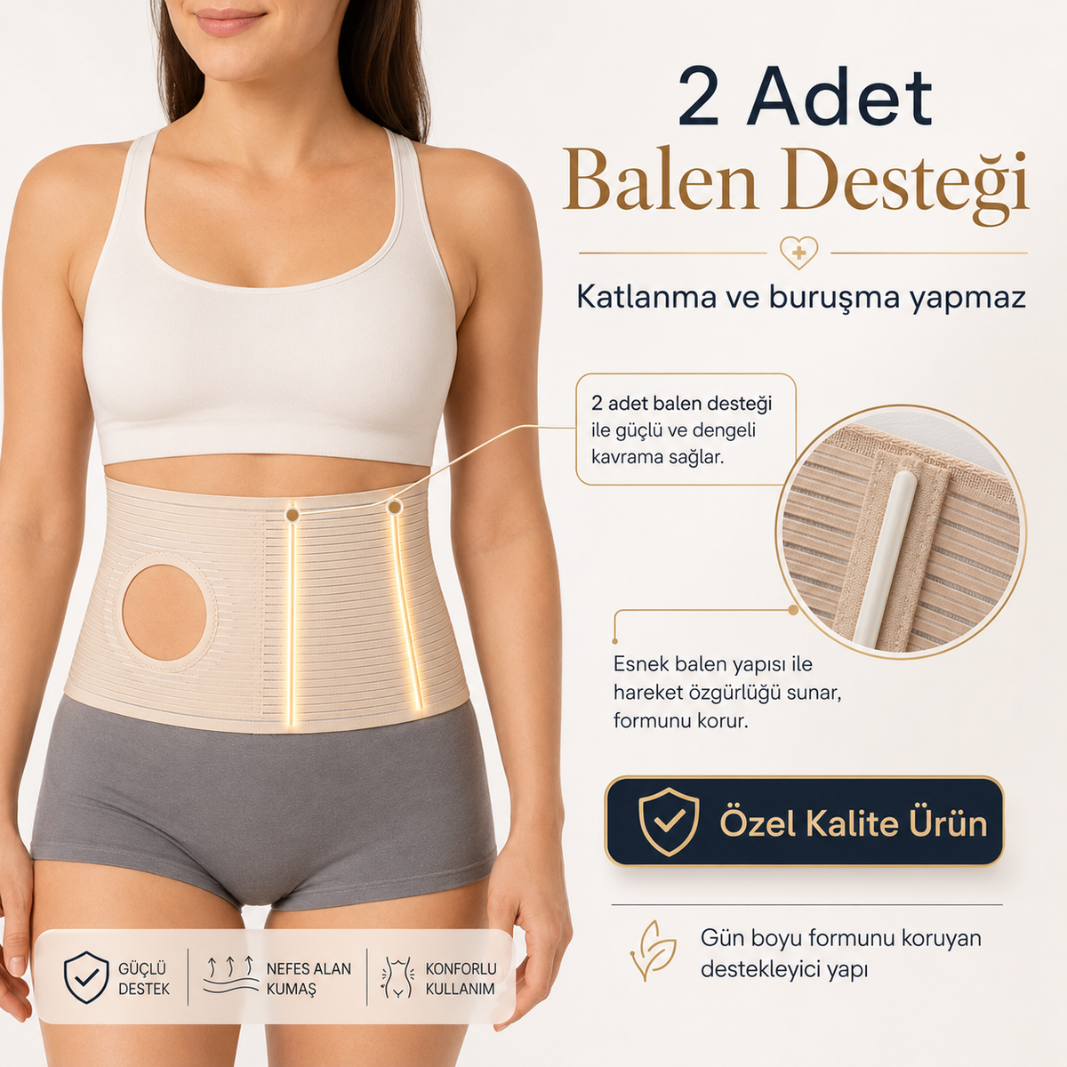 Kolostomi Korsesi 16 Ostomi Torbası Destek Bandı Esnek Karın Korsesi